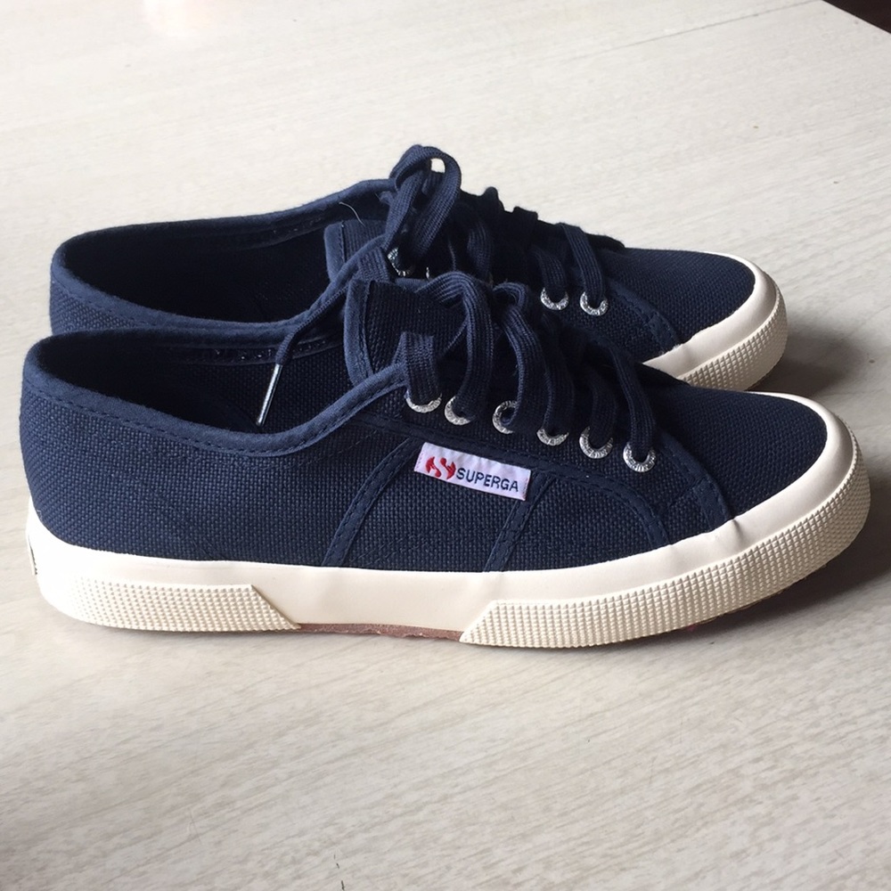 SUPERGA ! new ! canvas lace up sneakers navy